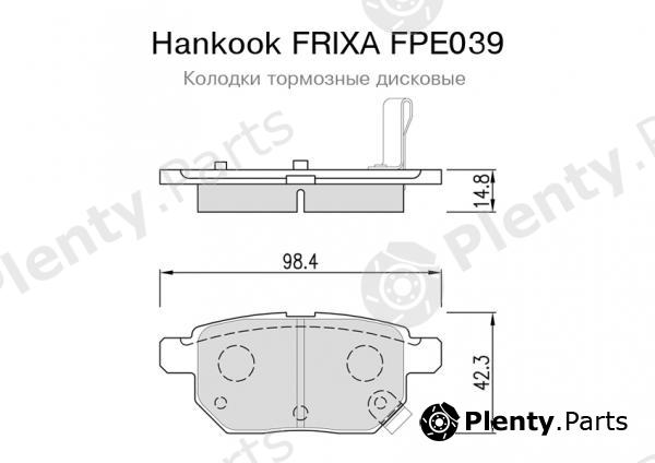  HANKOOK part FPE039 Brake Pad Set, disc brake