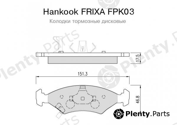  HANKOOK part FPK03 Brake Pad Set, disc brake