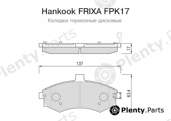  HANKOOK part FPK17 Brake Pad Set, disc brake