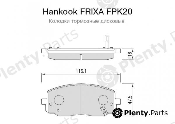  HANKOOK part FPK20 Brake Pad Set, disc brake