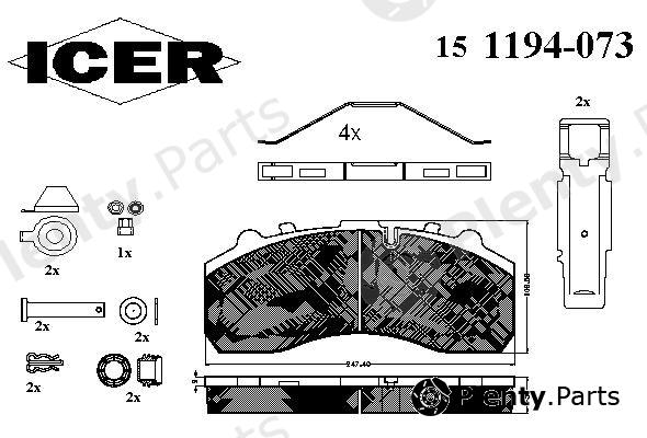  ICER part 151194-073 (151194073) Brake Pad Set, disc brake