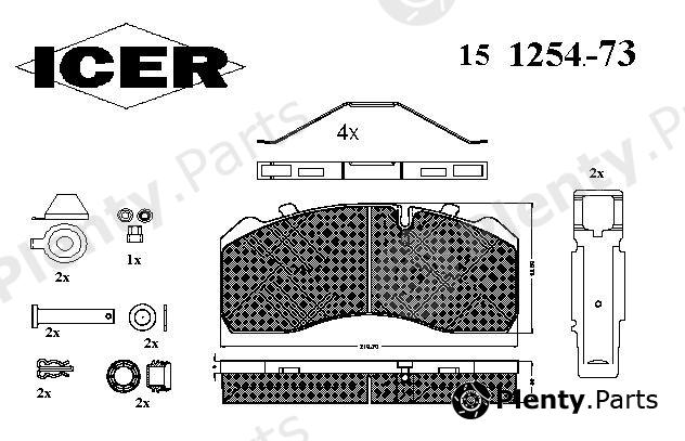  ICER part 151254-073 (151254073) Brake Pad Set, disc brake