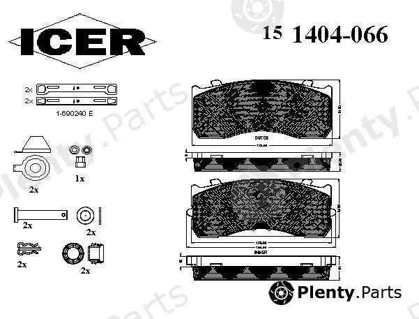  ICER part 151404-066 (151404066) Brake Pad Set, disc brake