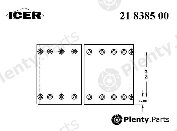  ICER part 21838500 Brake Lining Kit, drum brake