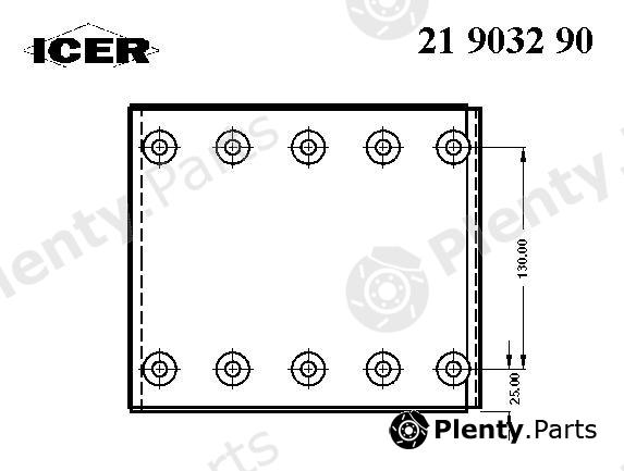  ICER part 21903290 Brake Lining Kit, drum brake