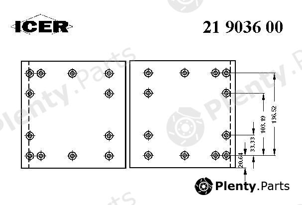  ICER part 21903600 Brake Lining Kit, drum brake