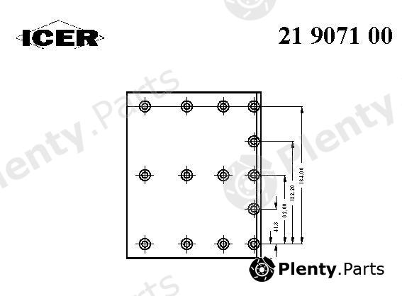  ICER part 21907100 Brake Lining Kit, drum brake