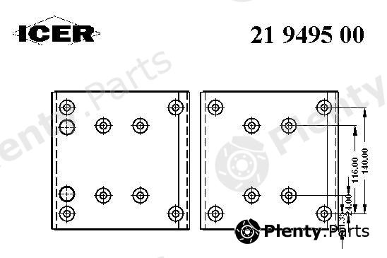  ICER part 21949500 Brake Lining Kit, drum brake