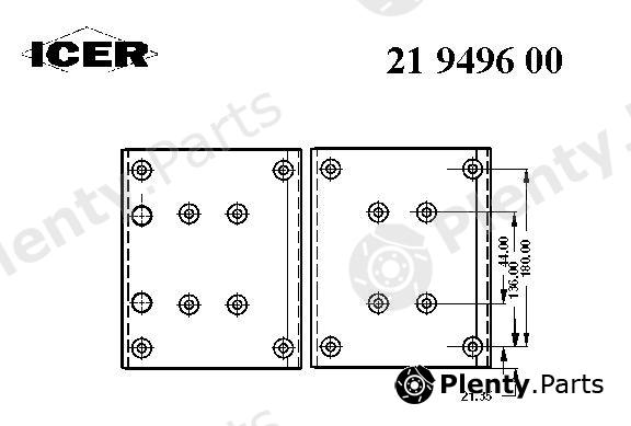  ICER part 21949600 Brake Lining Kit, drum brake
