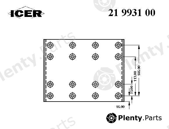  ICER part 21993100 Brake Lining Kit, drum brake