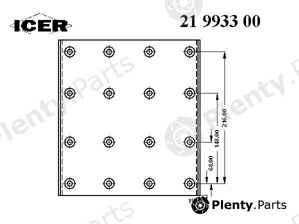  ICER part 21993300 Brake Lining Kit, drum brake