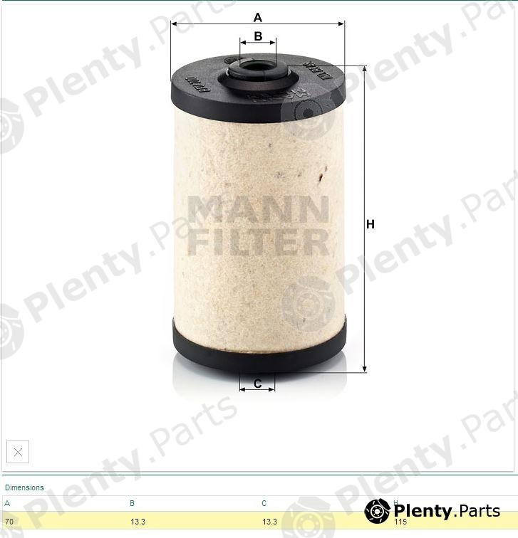  MANN-FILTER part BFU700x (BFU700X) Fuel filter