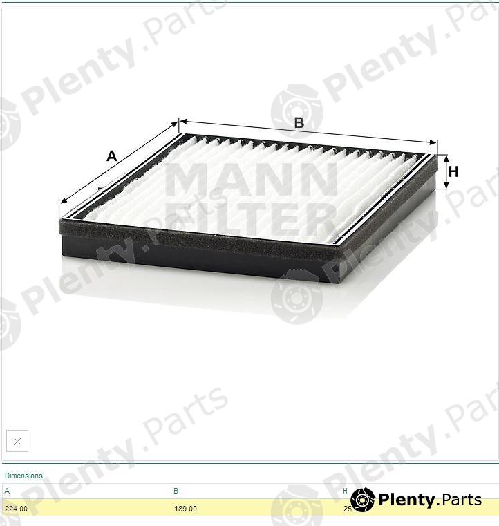  MANN-FILTER part CU1719 Filter, interior air