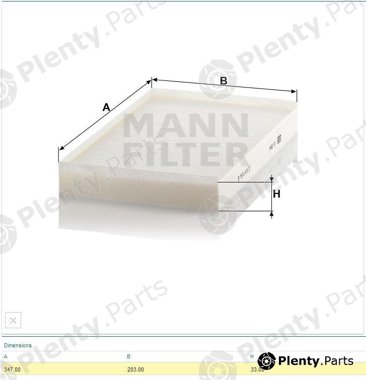  MANN-FILTER part CU3540 Filter, interior air