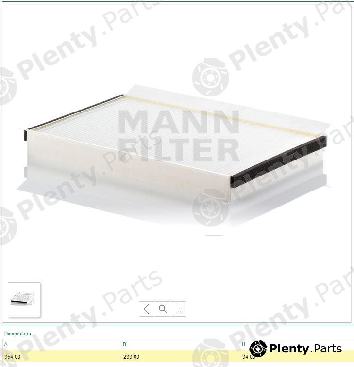  MANN-FILTER part CU3569 Filter, interior air