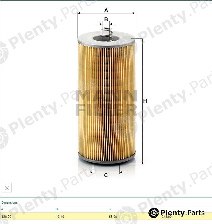  MANN-FILTER part H12110/2x (H121102X) Oil Filter