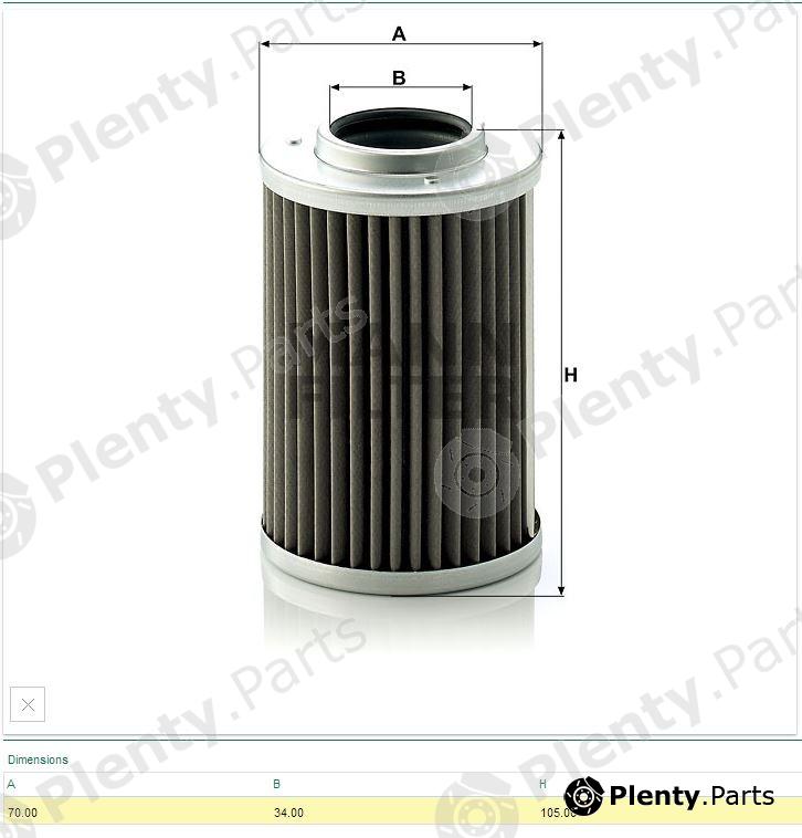  MANN-FILTER part H710/1x (H7101X) Hydraulic Filter, automatic transmission
