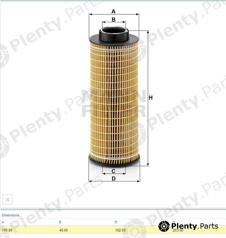  MANN-FILTER part HU1072x (HU1072X) Oil Filter