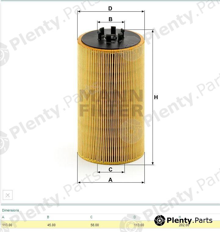  MANN-FILTER part HU13125x (HU13125X) Oil Filter