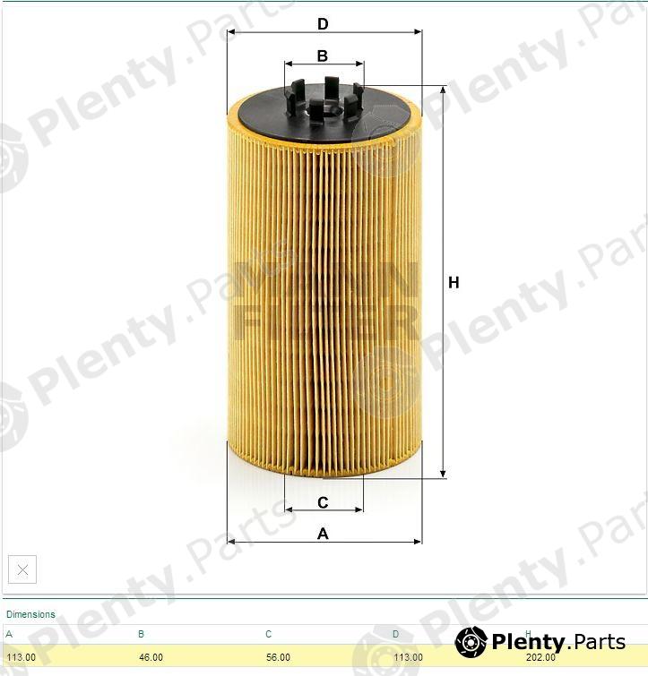  MANN-FILTER part HU1390x (HU1390X) Oil Filter