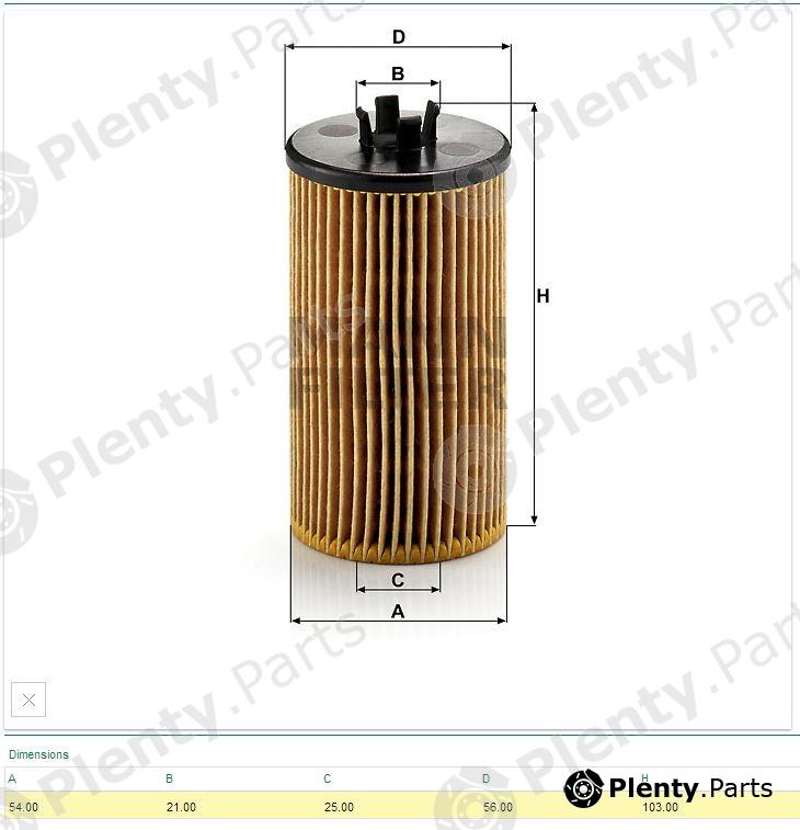 MANN-FILTER part HU612/2x (HU6122X) Oil Filter