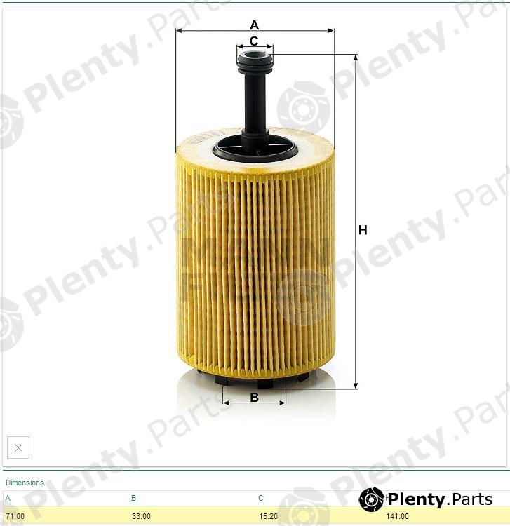  MANN-FILTER part HU719/7x (HU7197X) Oil Filter