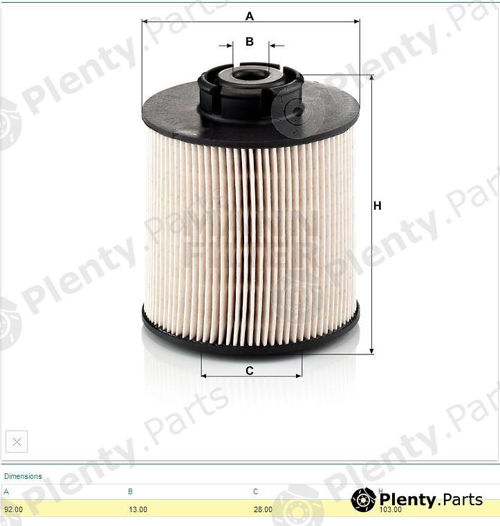  MANN-FILTER part PU1046/1x (PU10461X) Fuel filter