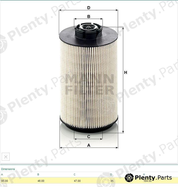  MANN-FILTER part PU1058x (PU1058X) Fuel filter