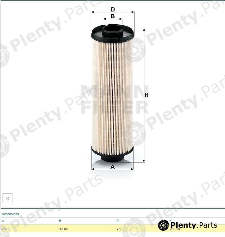  MANN-FILTER part PU850x (PU850X) Fuel filter