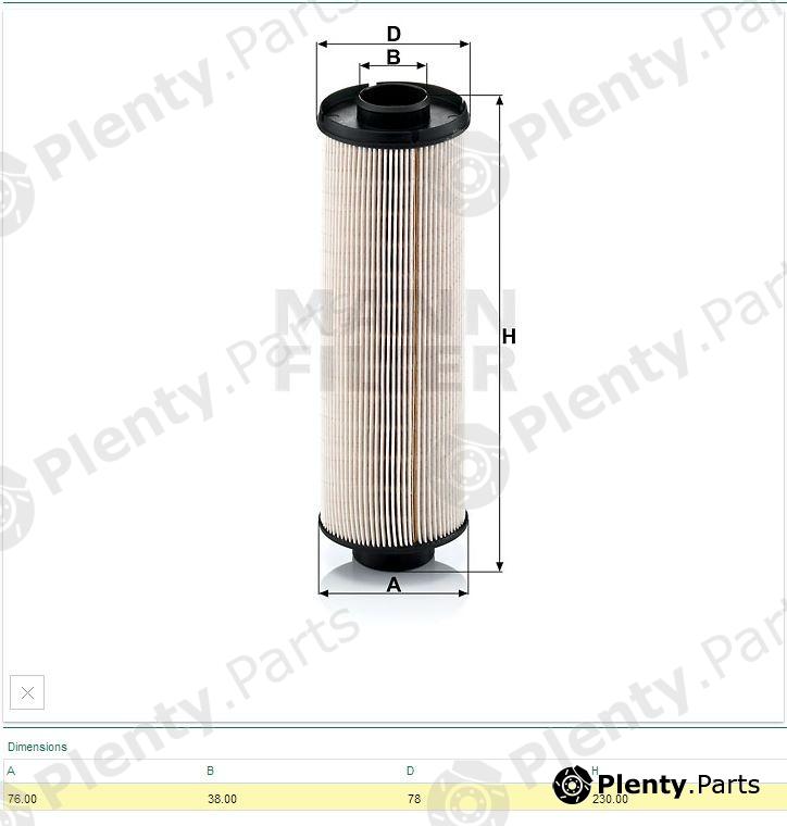  MANN-FILTER part PU855x (PU855X) Fuel filter