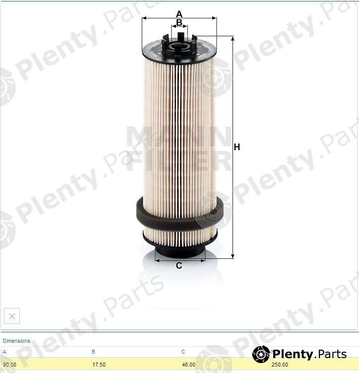  MANN-FILTER part PU966/2x (PU9662X) Fuel filter