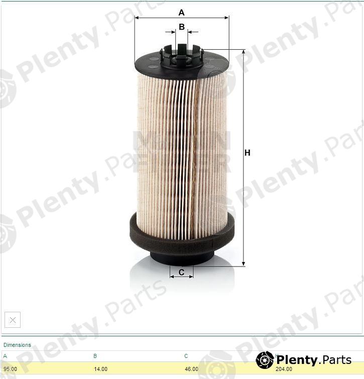  MANN-FILTER part PU999/1x (PU9991X) Fuel filter