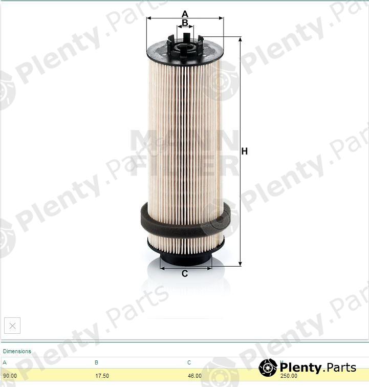  MANN-FILTER part PU999/2x (PU9992X) Fuel filter