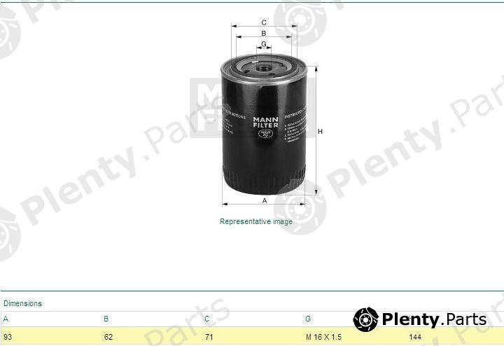  MANN-FILTER part WA940/9 (WA9409) Coolant Filter