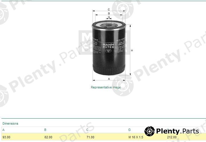 MANN-FILTER part WDK962/12 (WDK96212) Fuel filter