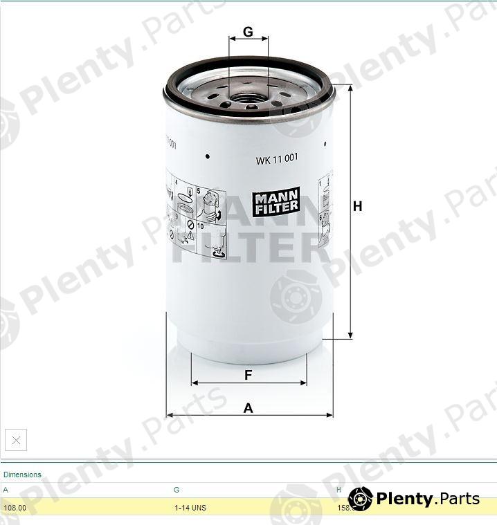  MANN-FILTER part WK11001X Fuel filter