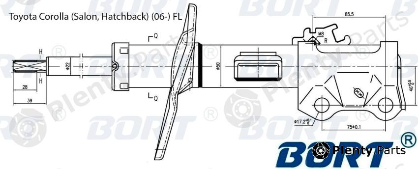  BORT part G22250138L Front Left Shock Absorber Toyota Corolla