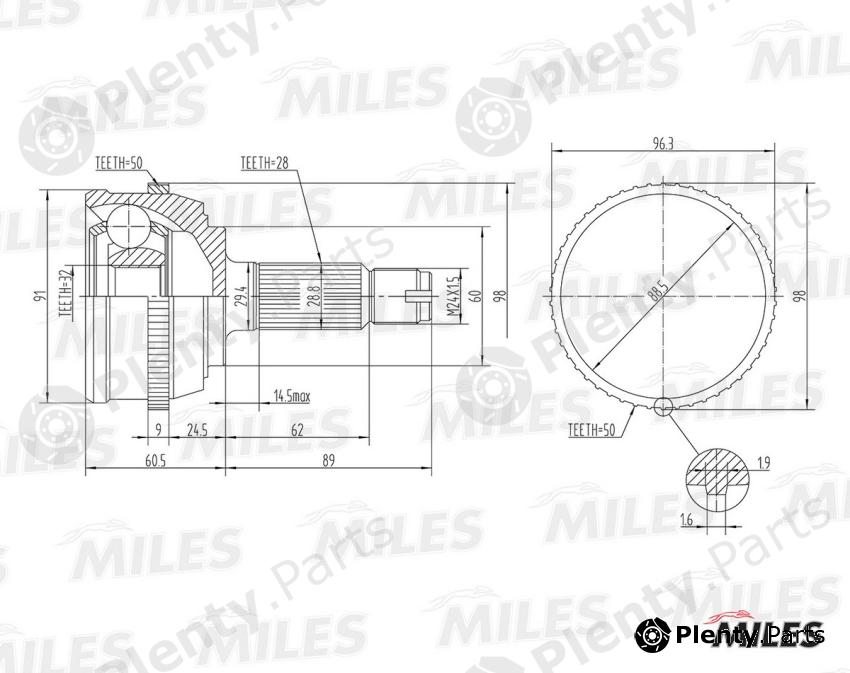  MILES part GA20133 Replacement part