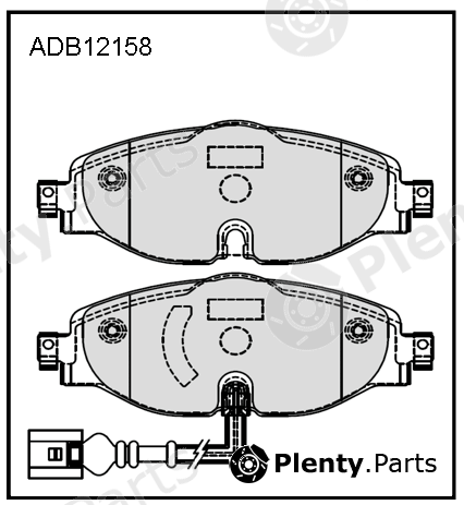  ALLIED NIPPON part ADB12158 Brake Pads AUDI A3 / SEAT LEON / SKODA OCTAVIA / VW GOLF