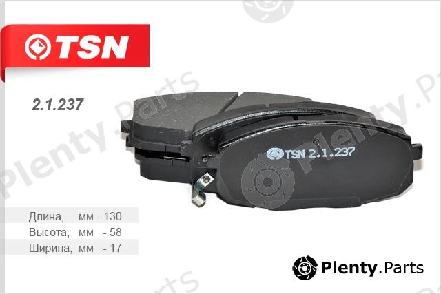  TSN part 21237 Brake Pad Set, disc brake