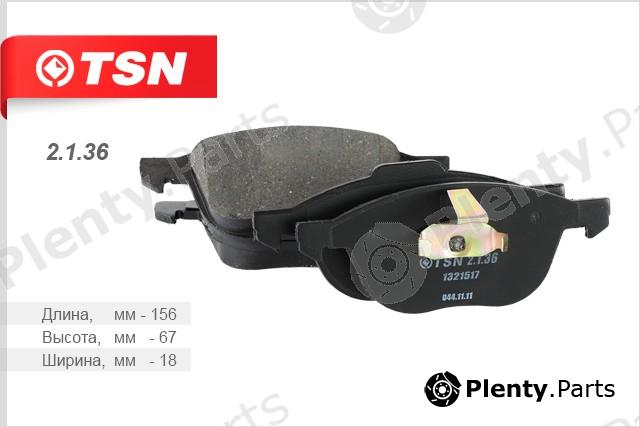  TSN part 2.1.36 (2136) Brake Pad Set, disc brake