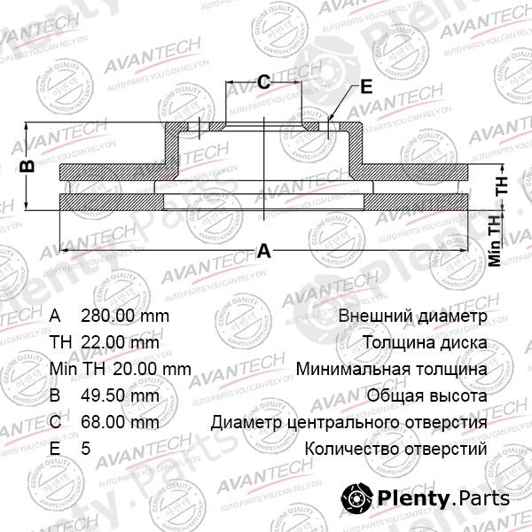  AVANTECH part BR0234 Brake Disc Nissan Skyline R32 / Maxima J30