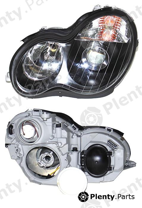 SAT part ST-440-1136BL (ST4401136BL) Left Headlight MERCEDES W203 00-04 Crystal, Neon Ring