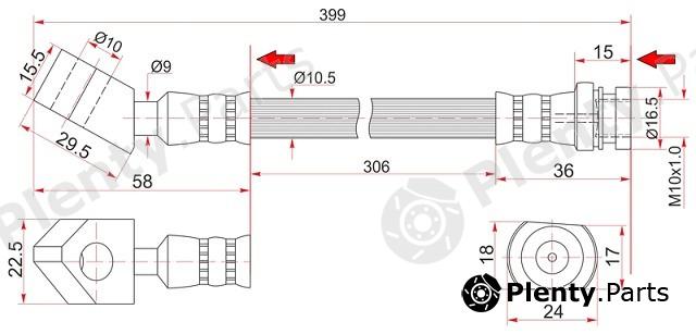  SAT part ST4621001G00 Front Brake Hose Nissan Datsun 2WD (1985-1997)