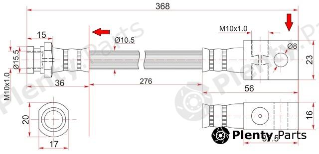  SAT part ST4621001J00 Brake Hose Intermediate Front NISSAN PATROL/SAFARI
