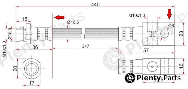  SAT part ST4621002J00 Rear Brake Hose NISSAN PATROL/SAFARI
