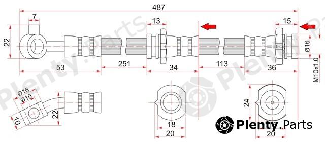  SAT part ST462100H001 Brake Hose SAT ST462100H001