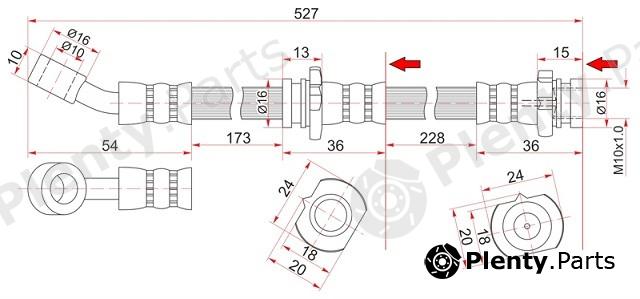  SAT part ST462100M011 Brake Hose Front Right Nissan Almera/Presea/Pulsar/Sunny/Sentra
