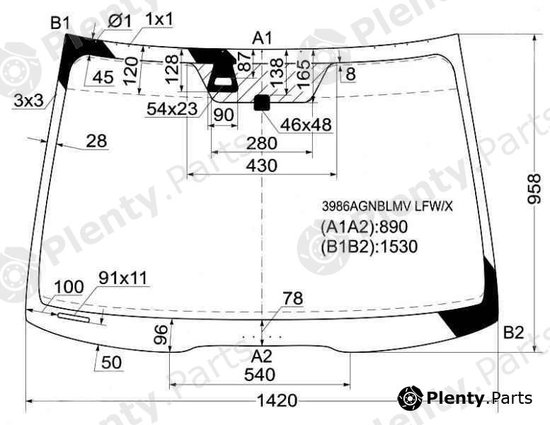  XYG part 3986AGNBLMVLFW/X (3986AGNBLMVLFWX) Replacement part
