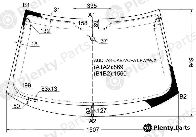  XYG part AUDI-A3-CAB-VCPALFW/W/X (AUDIA3CABVCPALFWWX) Replacement part